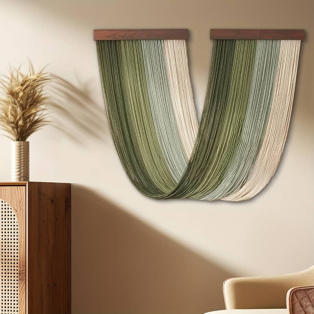 Tapisserie murale suspendue en macramé 