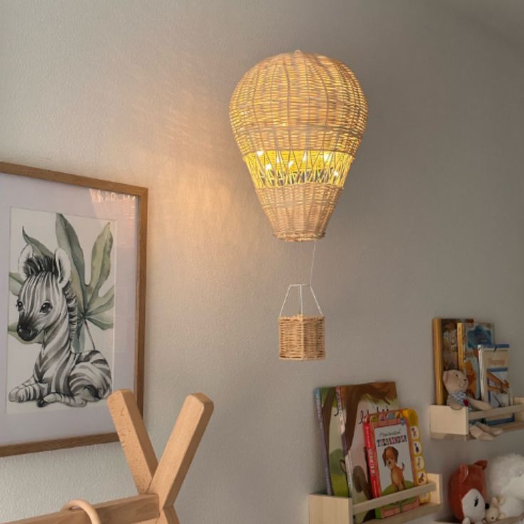 Suspension en rotin Lumineux