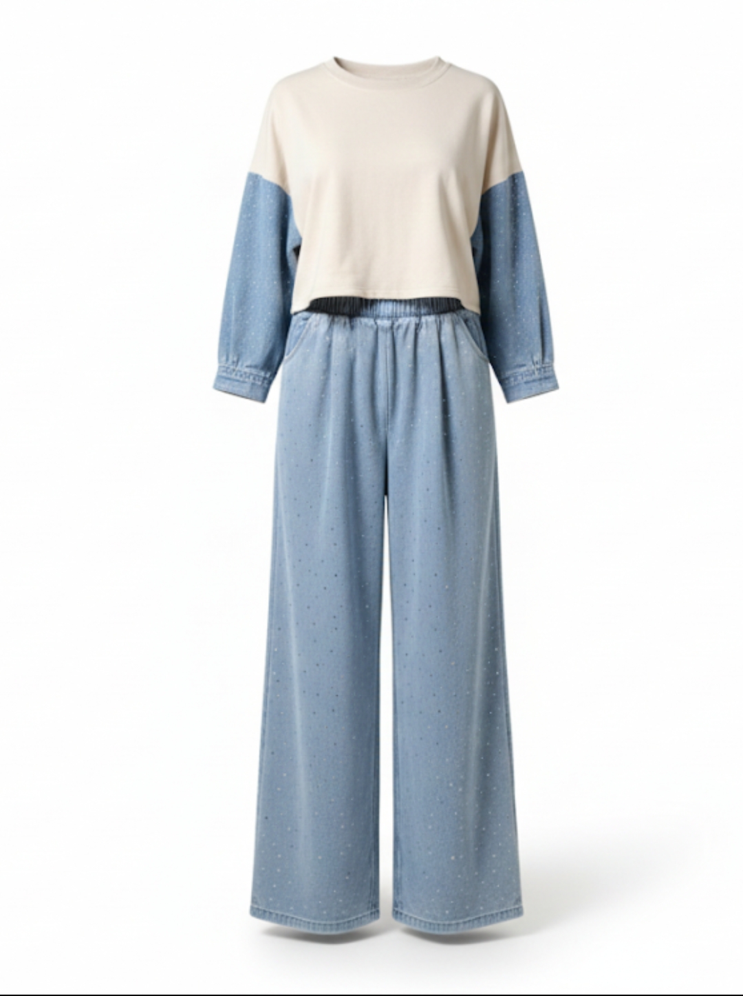 Ensemble pantalon pull crop top