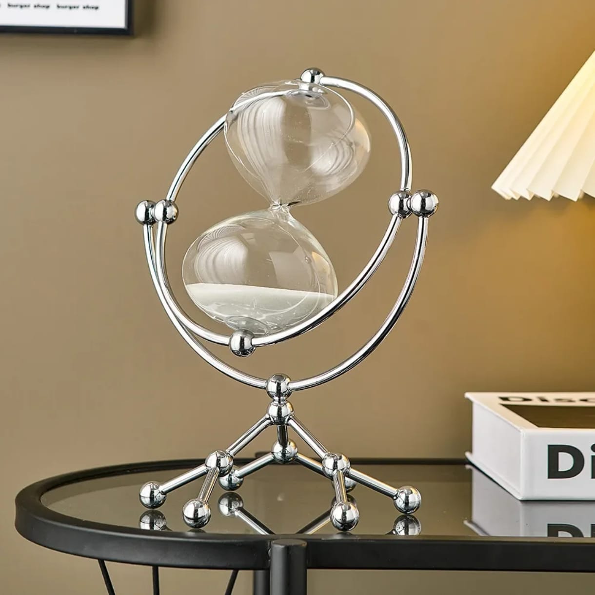 Sablier en verre et métal